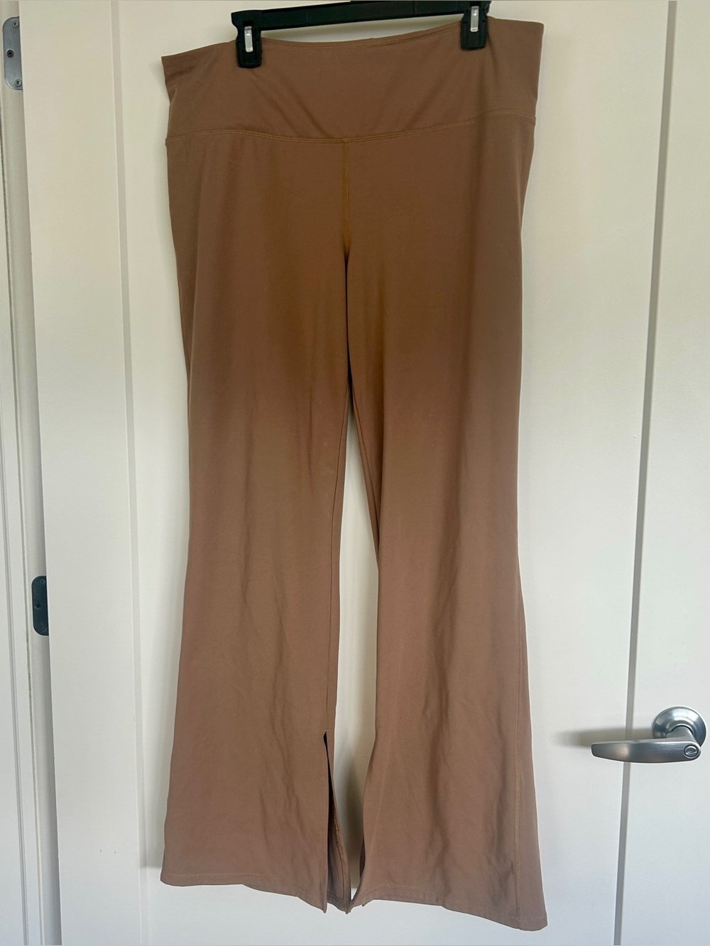 DSG Taupe Bootcut Yoga Pants with Split Hem
